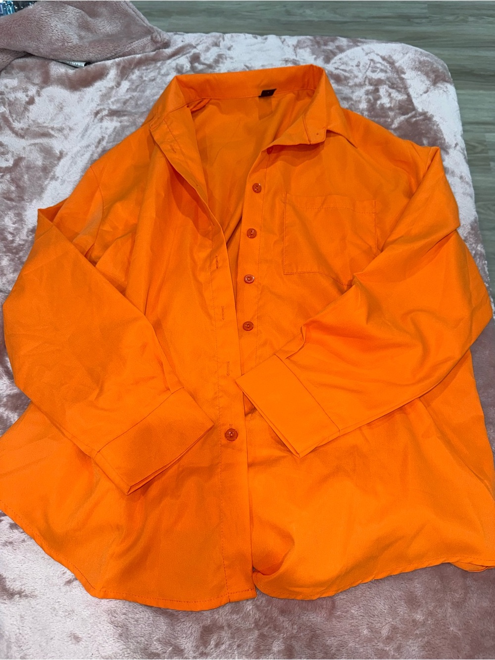 Women's Orange Button-Up Jacket